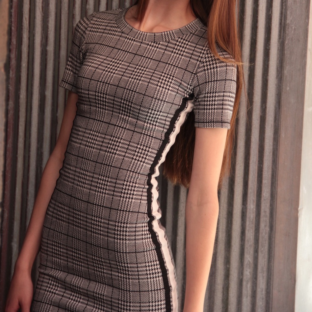 Fitted Plaid Dress